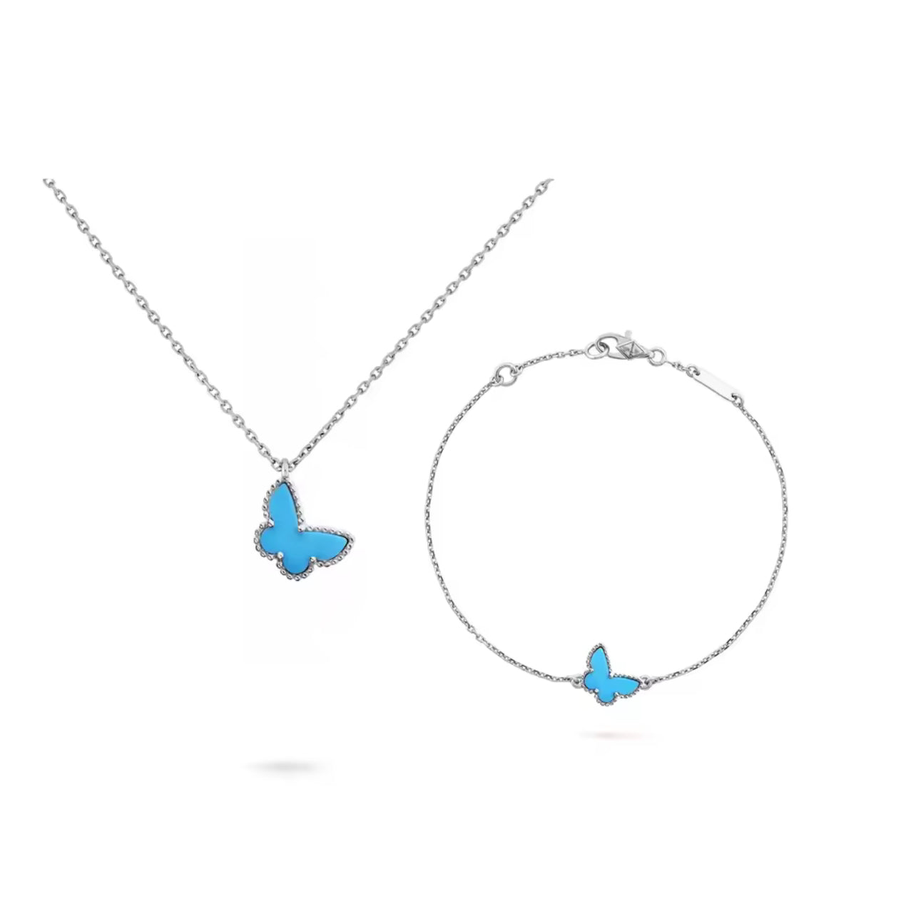 Set mariposa turquesa en plata 925 silver