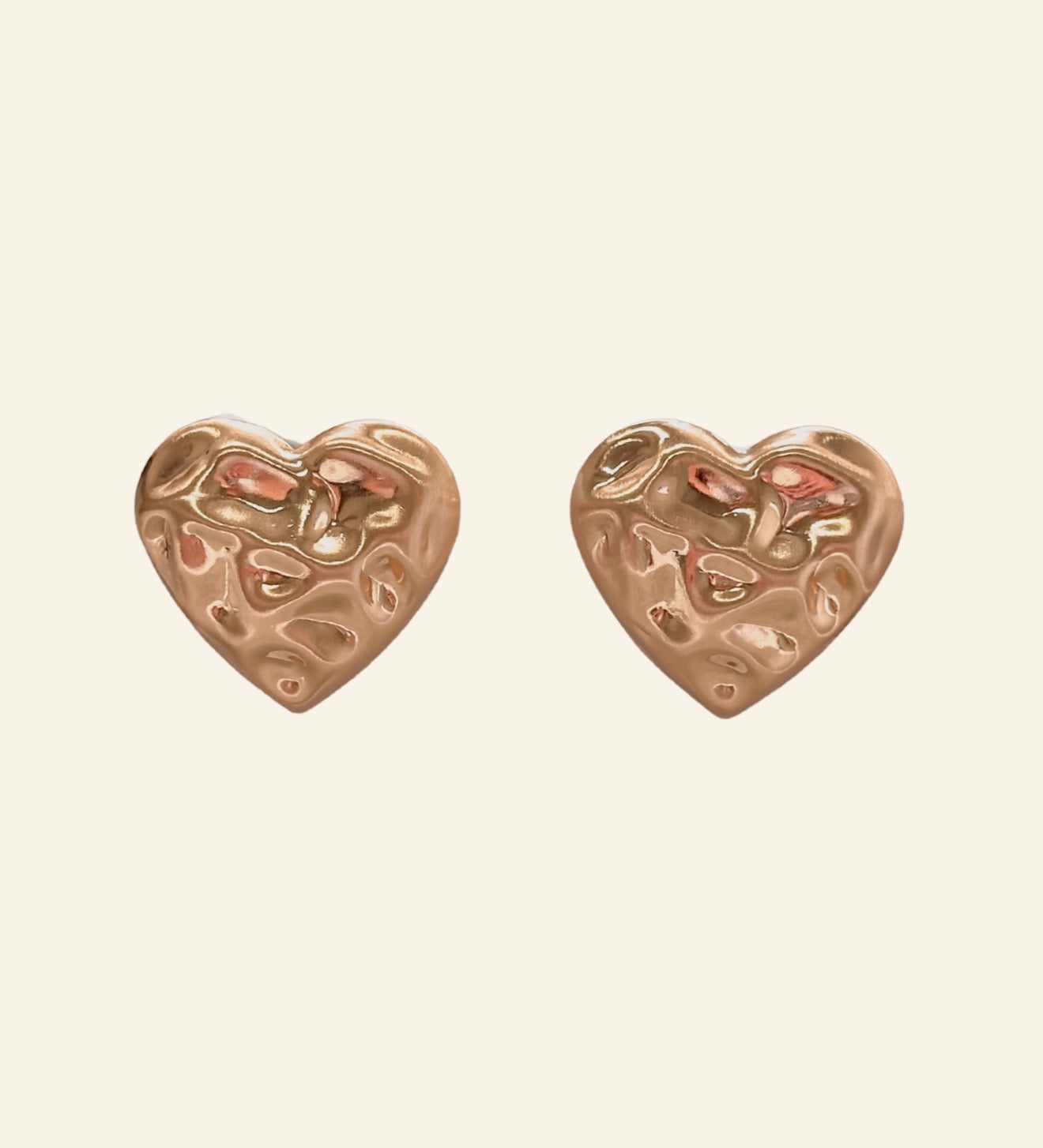 Aretes de corazón rodinados oro Golfilled baño oro de 24 kil