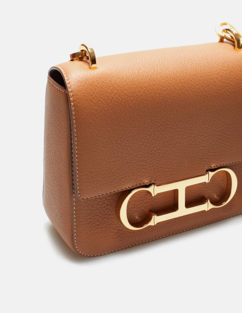 Bolso Carolina Herrera Initials Insignia Cognac!