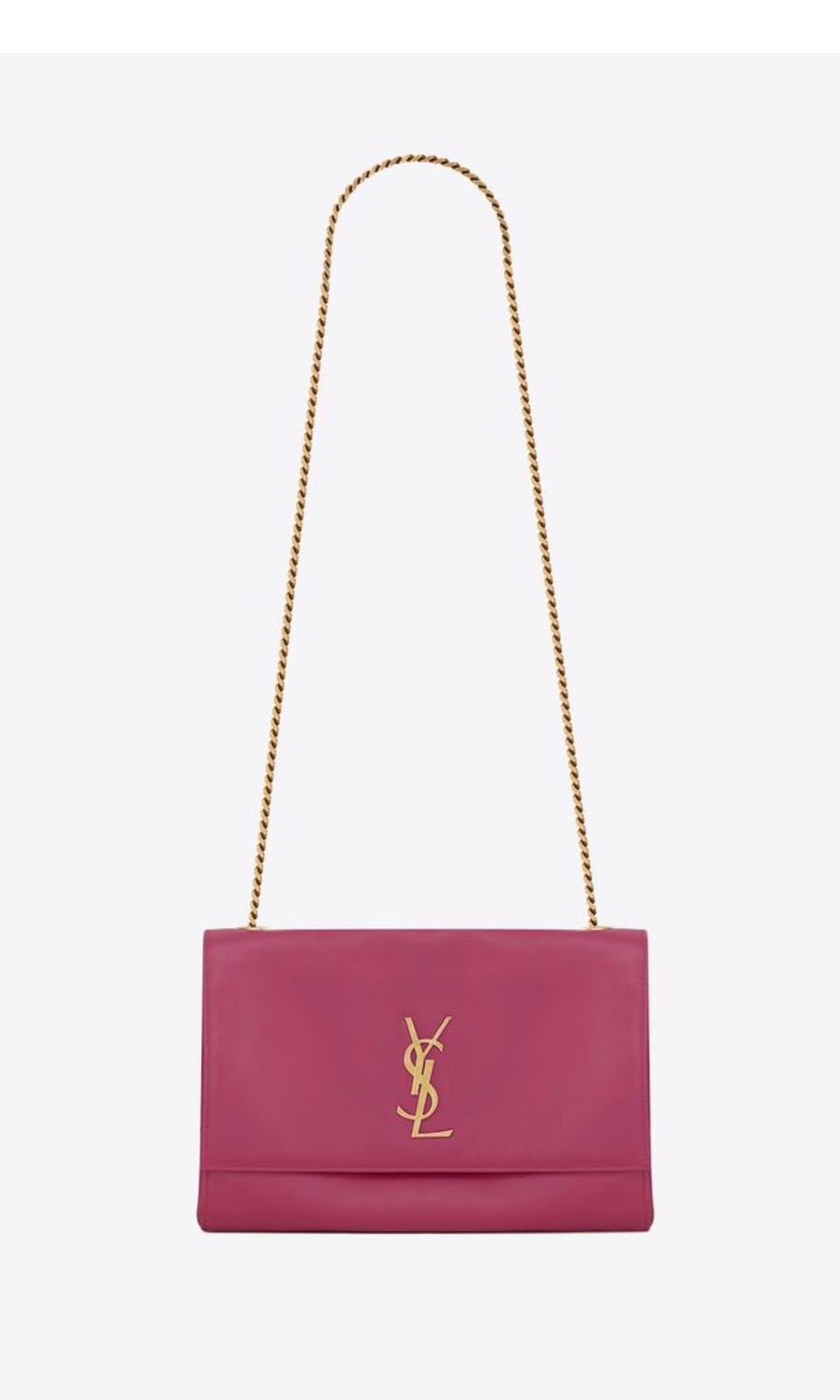 Ysl Neon Designer Purse Yves Saint Laurent Pink Calfskin Leather